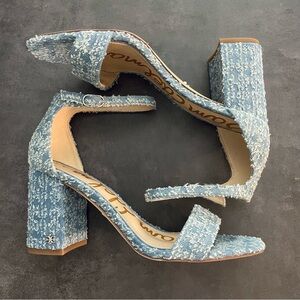 Sam Edelman Daniella denim block heel sandals size 8W